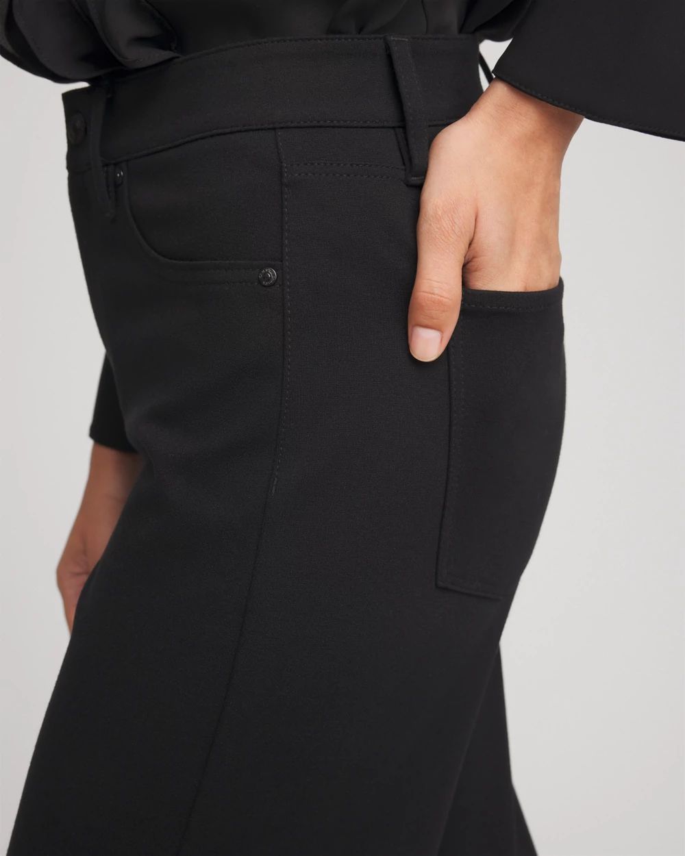 Five-Pocket Wide-Leg Ponte Pants click to view larger image.