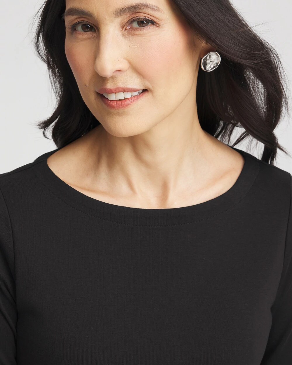 Pima Cotton Bateau-Neck Tee