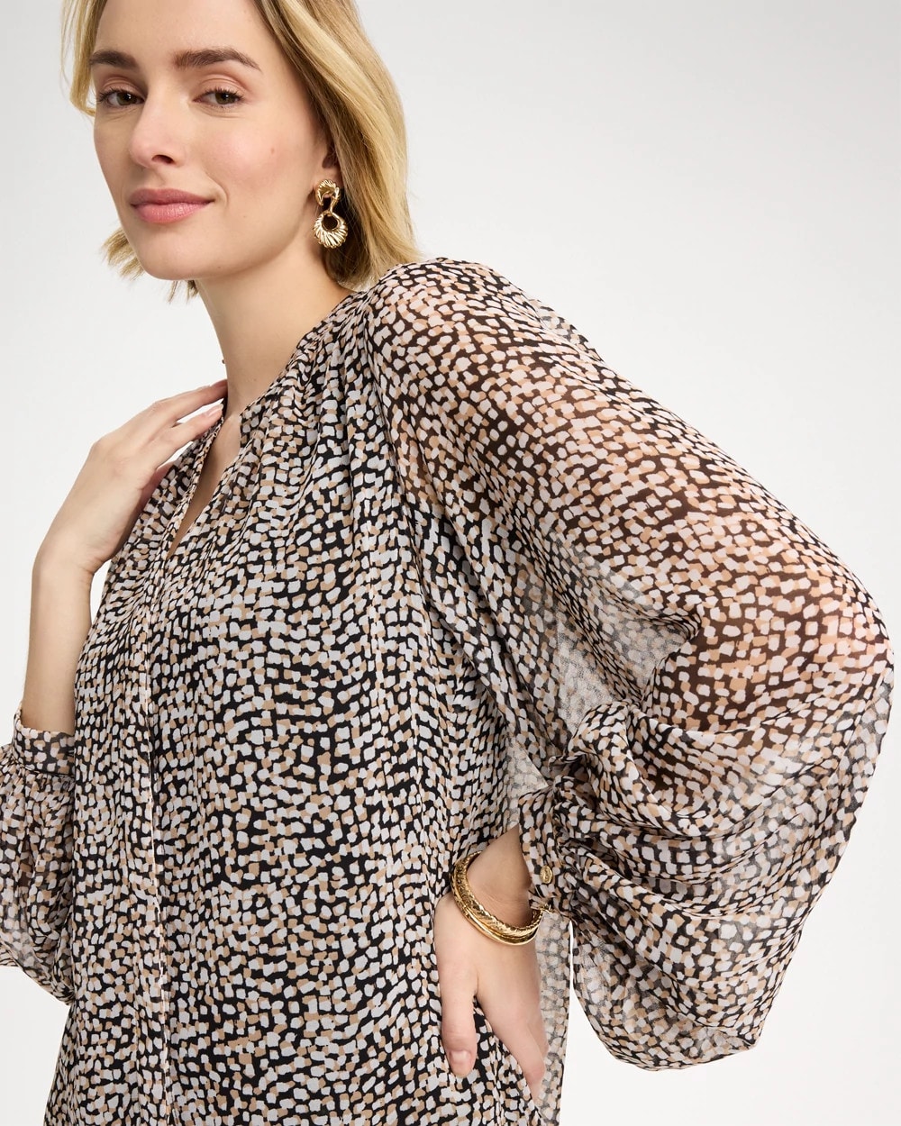 Georgette Printed Squares Blouse