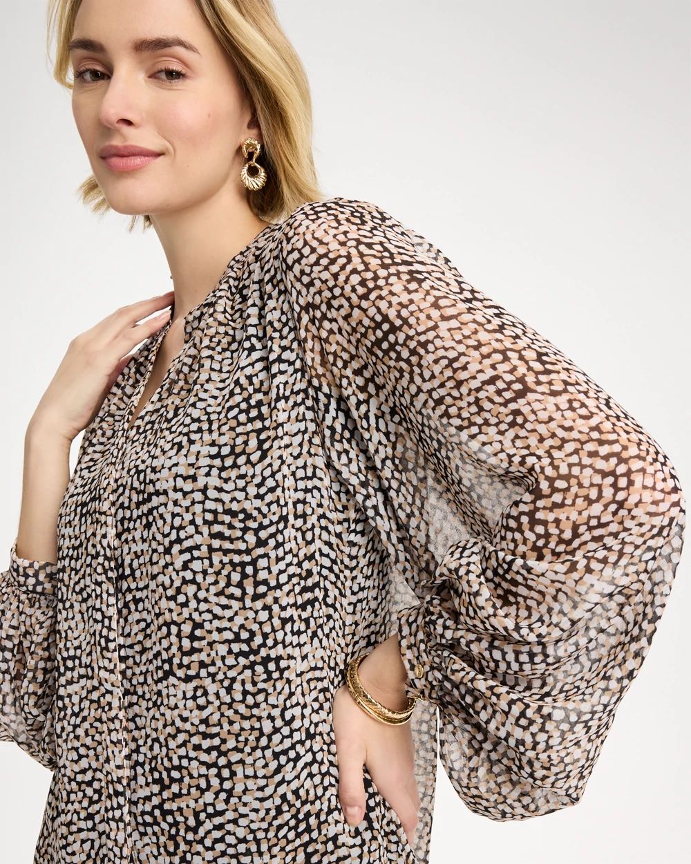 Georgette Printed Squares Blouse click to view larger image.