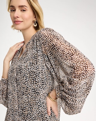 Georgette Printed Squares Blouse click to view larger image.
