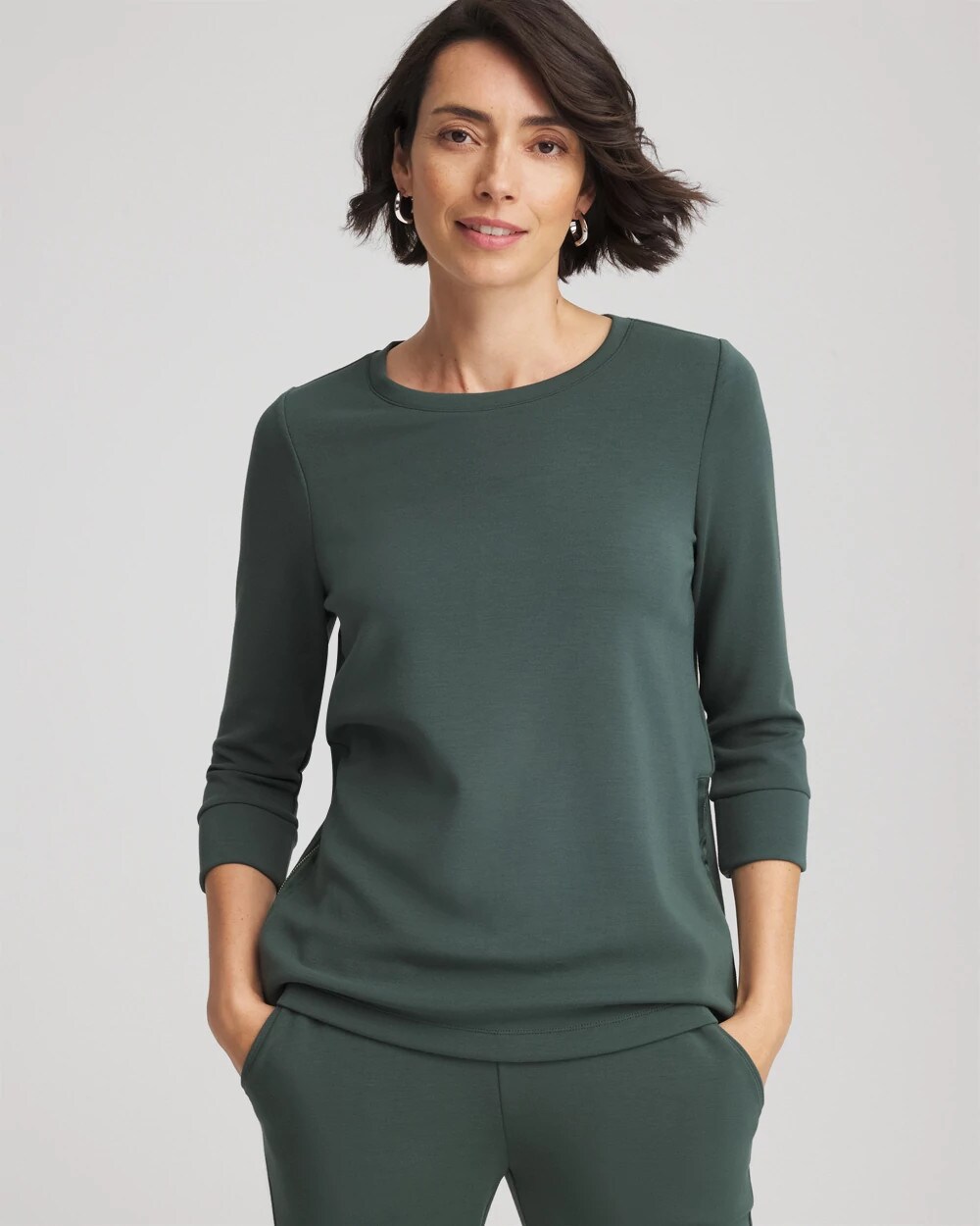 Zenergy® Scuba Satin-Trim Tunic