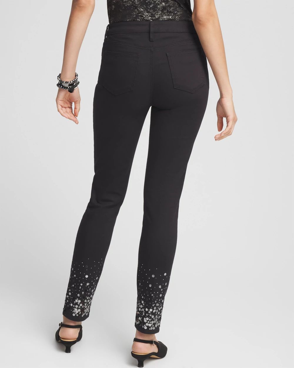 Girlfriend Sequin Ankle Jeans click to view larger image.