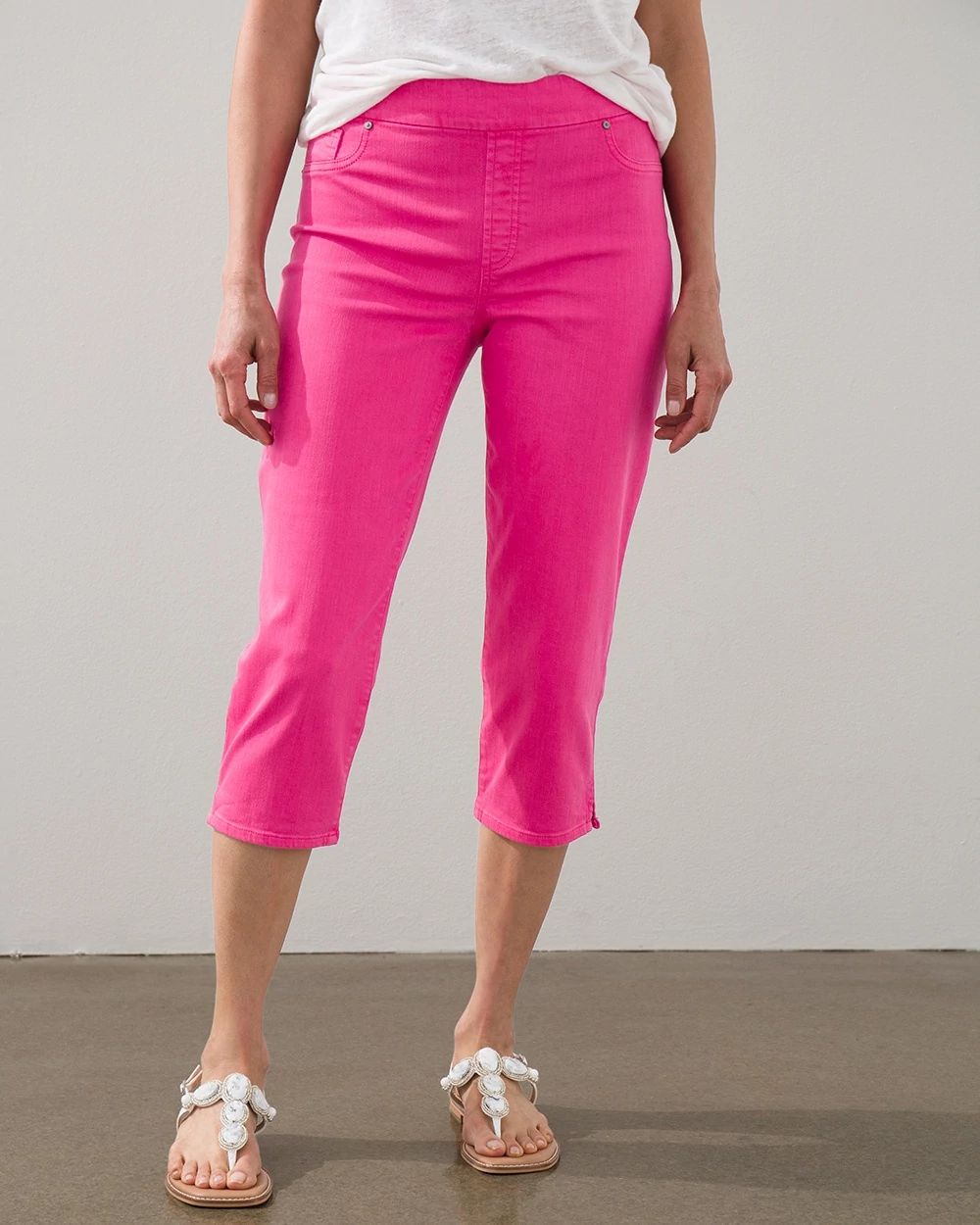 21" Denim Pull-On Stretch Capris