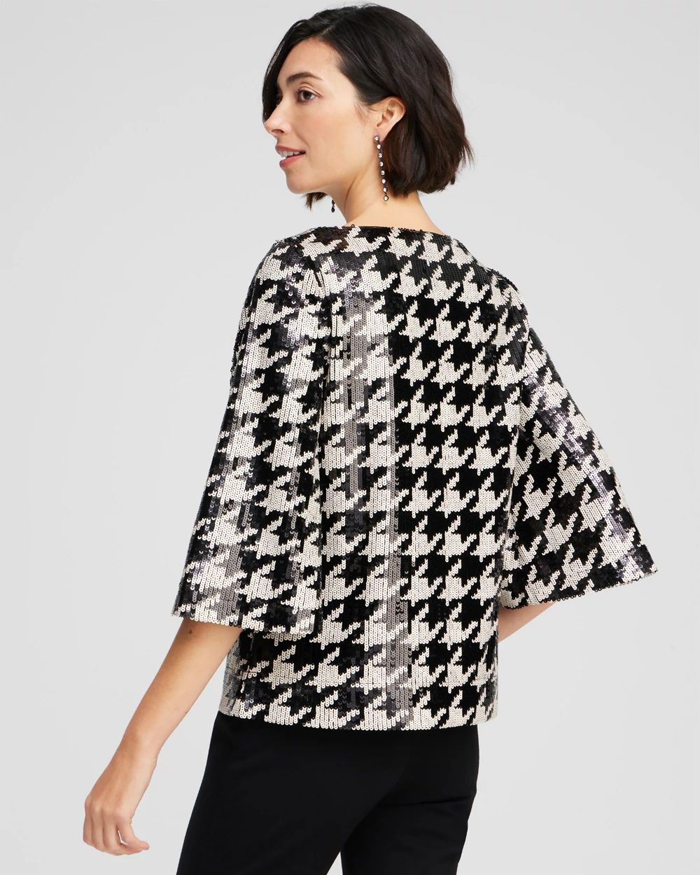 Sequin Houndstooth Tee