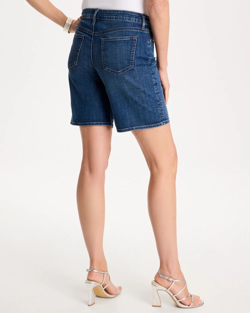 Girlfriend Slim Indigo Jean Shorts click to view larger image.