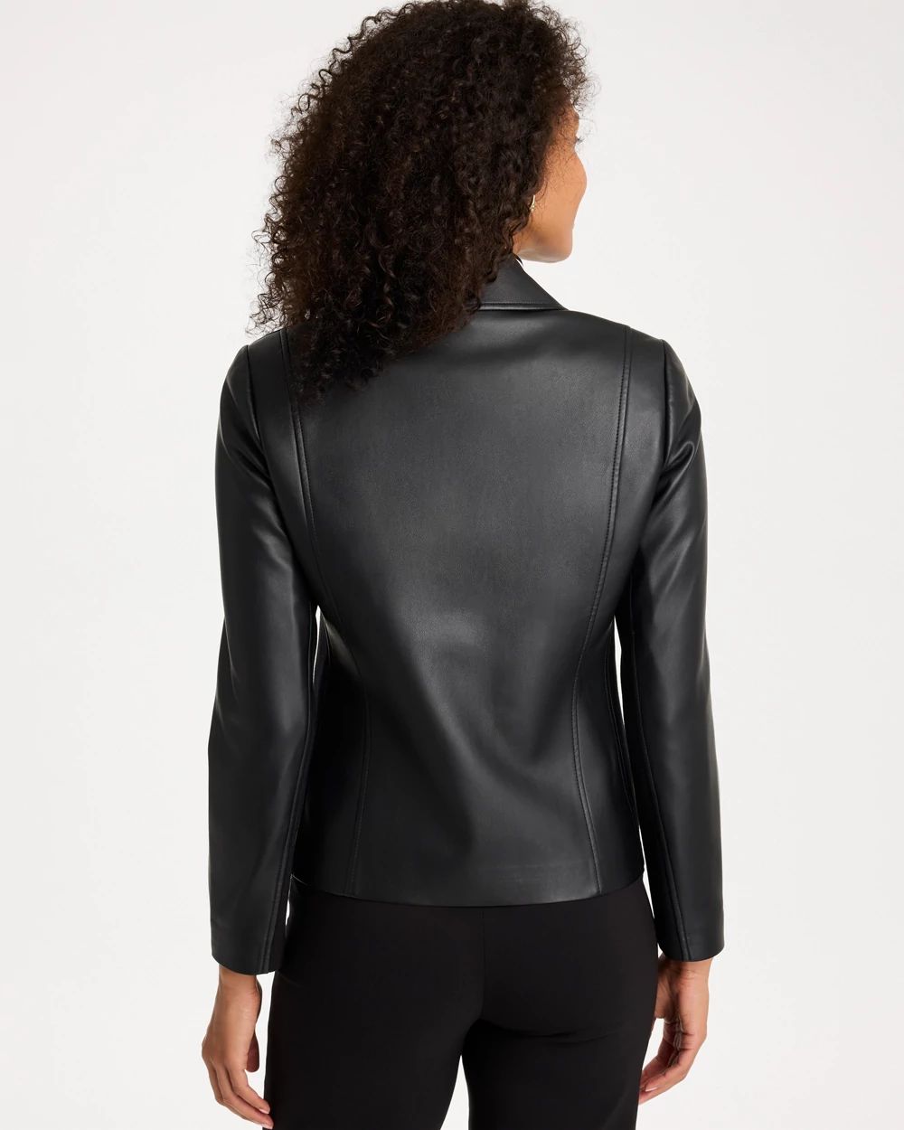 Faux Leather Moto Jacket click to view larger image.