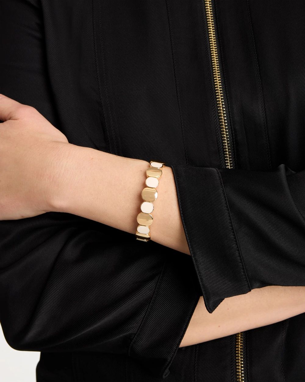 White Resin Glam Stretch Bracelet