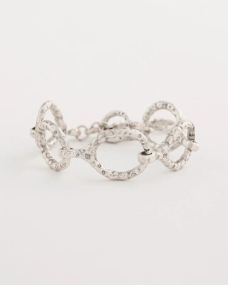 Silvertone Open Link Toggle Bracelet