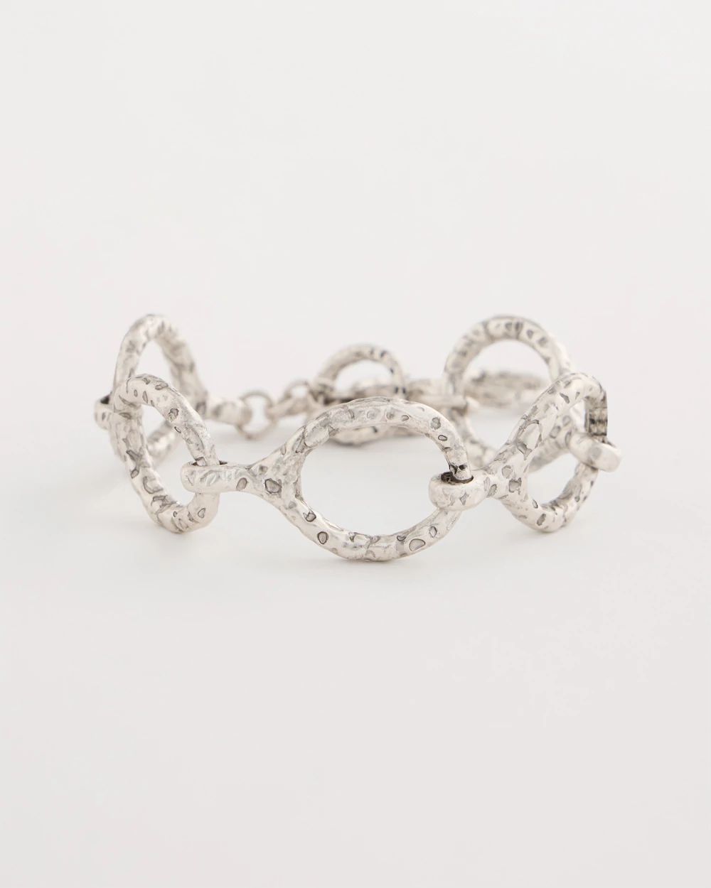 Silvertone Open Link Toggle Bracelet