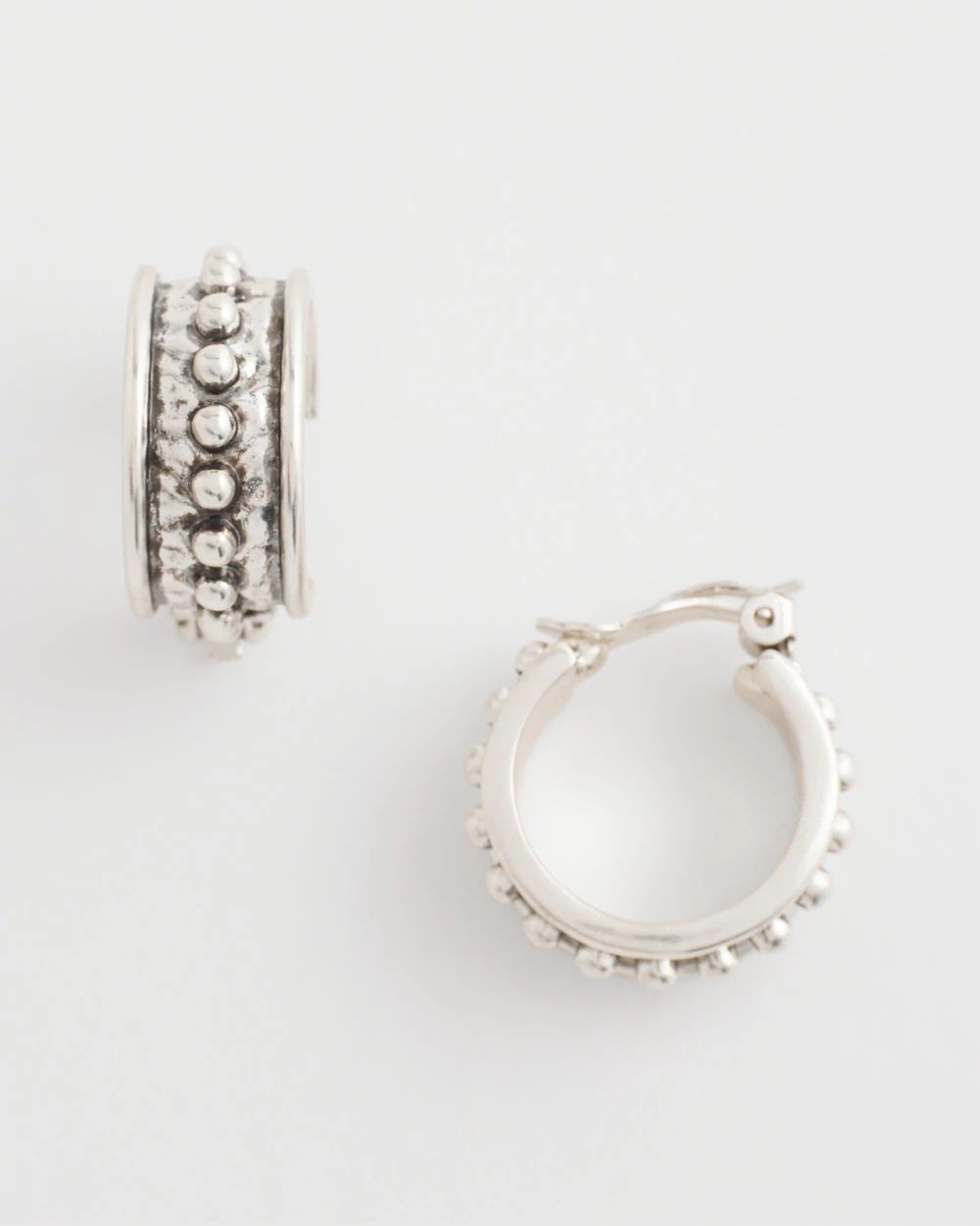 Textured Antique-Style Clip-On Hoop Earrings