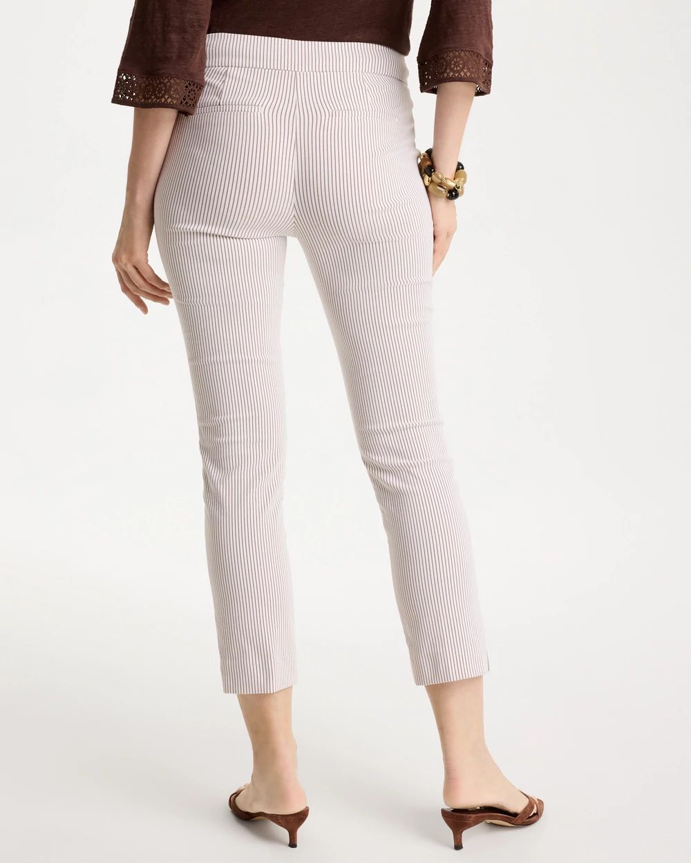Striped Brigitte™ Slim Pull-On Crop Pant click to view larger image.