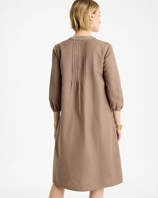 Linen-Cotton Pintuck Dress click to view larger image.