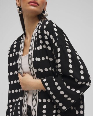 Silk Blend Mixed Print Kimono