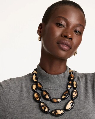 Animal Hair On Leather Necklace click to view larger image.