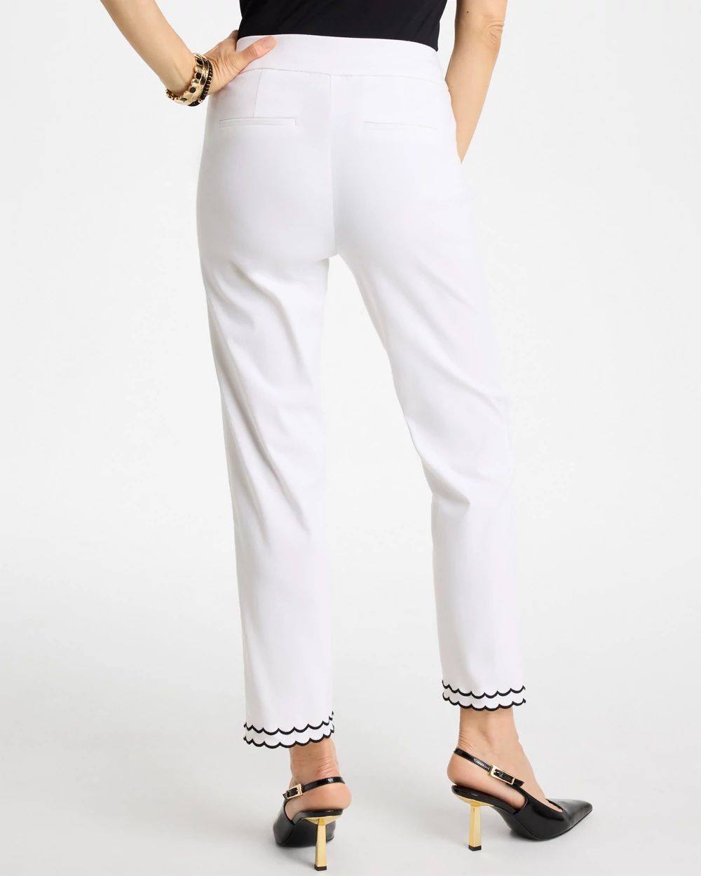 Contrast Scallop Brigitte™ Slim Crop Pant click to view larger image.