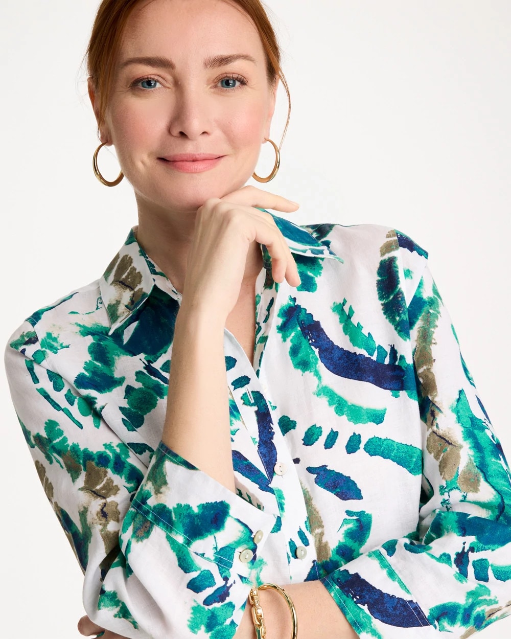 Printed No Iron Linen Shirt