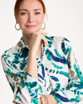 Printed No Iron Linen Shirt click to view larger image.