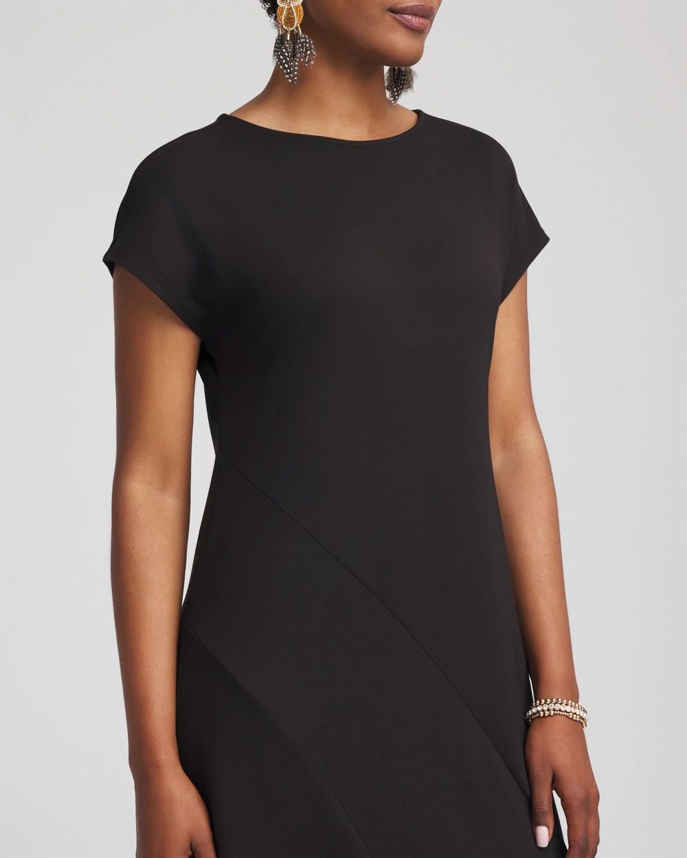 Dolman-Sleeve Ponte  Maxi Dress