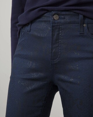 Girlfriend Coated Snake Ankle Jeans