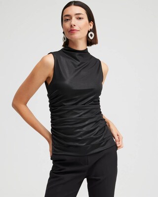Black Label Gathered Knit Top