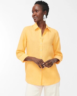 No Iron Linen 3/4 Sleeve Shirt
