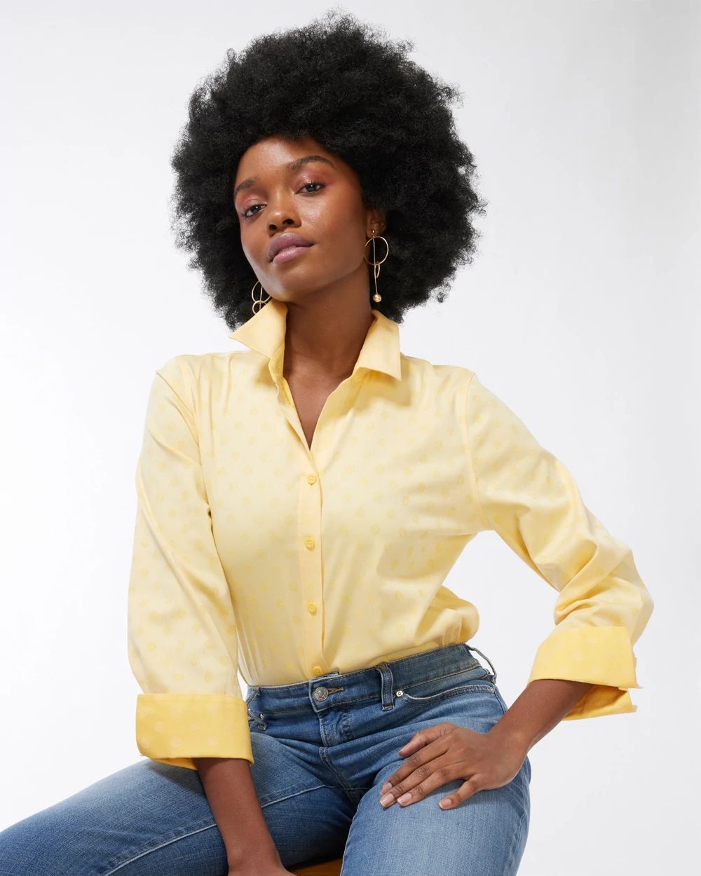 No Iron Stretch Jacquard Shirt