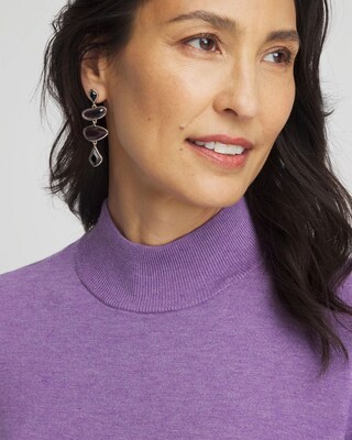 Elbow Sleeve Mock Neck Sweater click to view larger image.