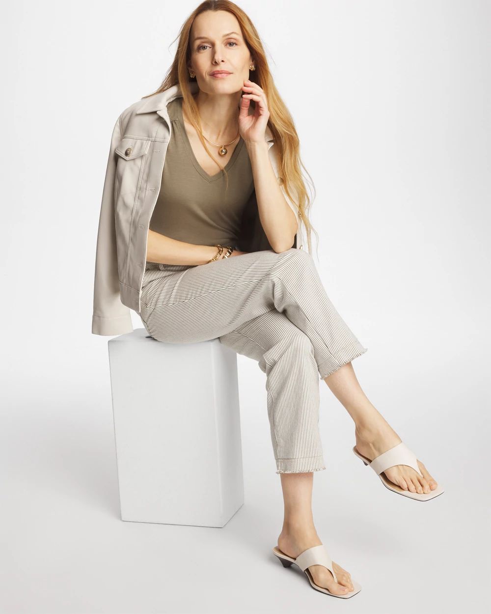 Shirred Elbow Sleeve Tee