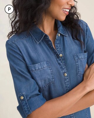 Petite Denim Maxi Dress