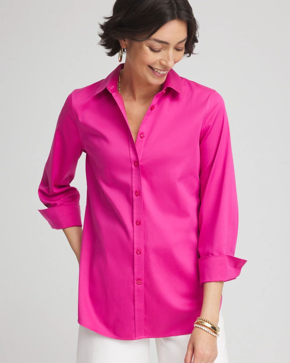 No Iron™ 3/4 Sleeve Stretch Shirt