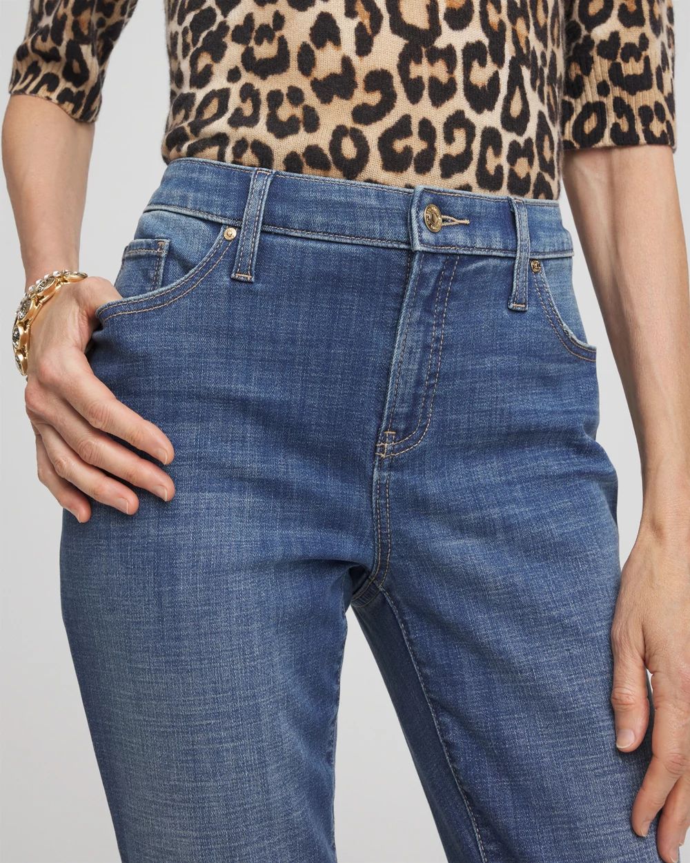 Girlfriend Slim Cropped Jeans click to view larger image.