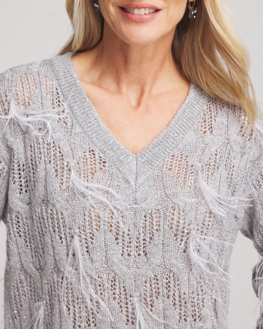 Feathered Pullover Sweater