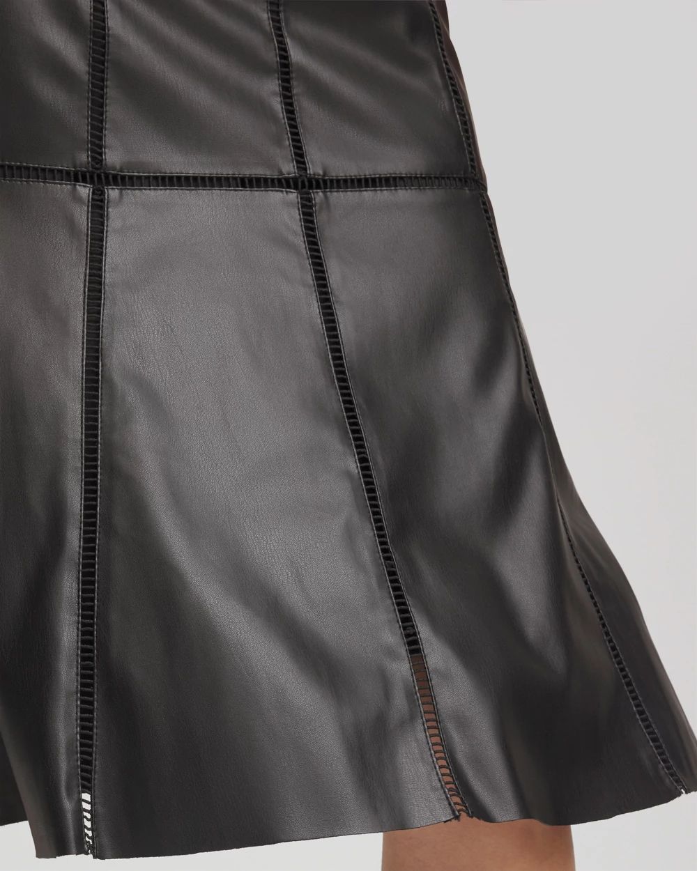 Faux Leather Seamed Skirt