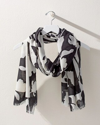 Leaf Print Oblong Scarf