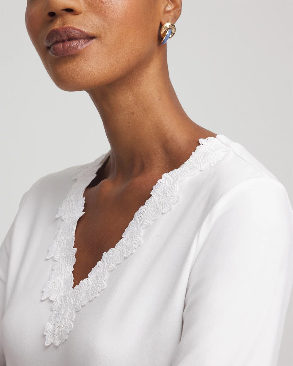 Lace Stretch-Cotton Tee