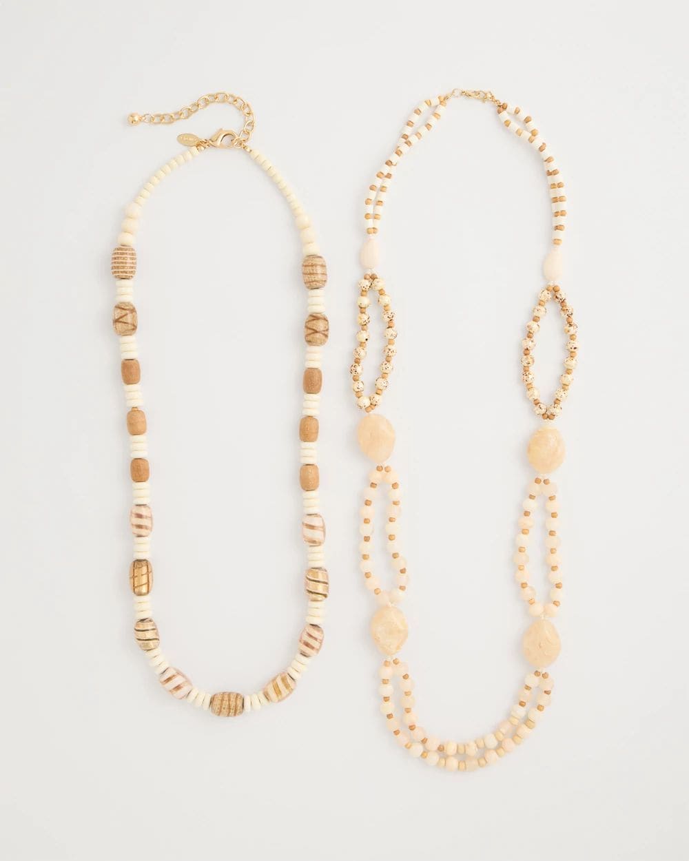 Resin Wood Double Strand Necklace click to view larger image.