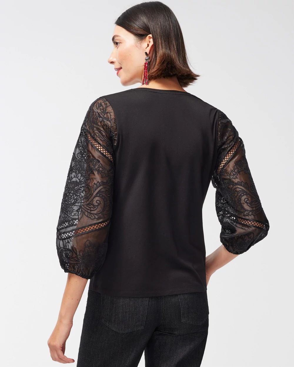 Touch of Cool Embroiderd Sleeve Tee