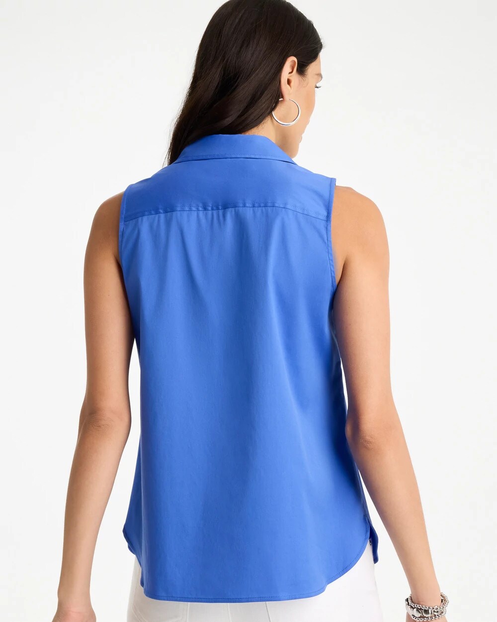 Cotton-Blend Classic Sleeveless Shirt