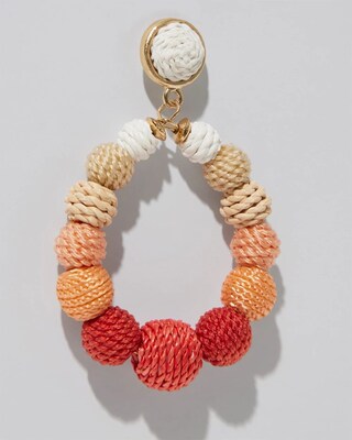 Warm Seed Bead Drop Earrings