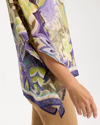 Woven Printed Poncho click to view larger image.