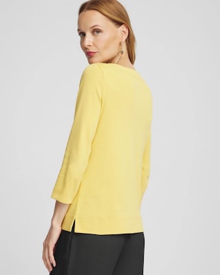 3/4 Sleeve Bateau Neck Tee click to view larger image.