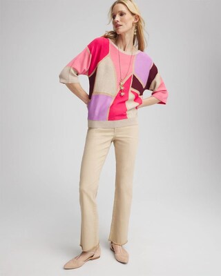 Graphic Intarsia Pullover Sweater click to view larger image.