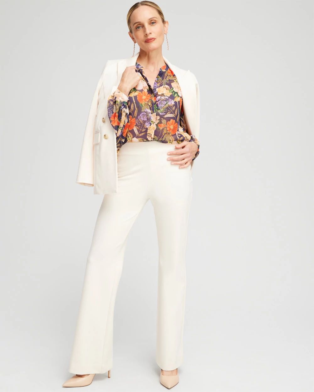 Floral Trapunto Blouse