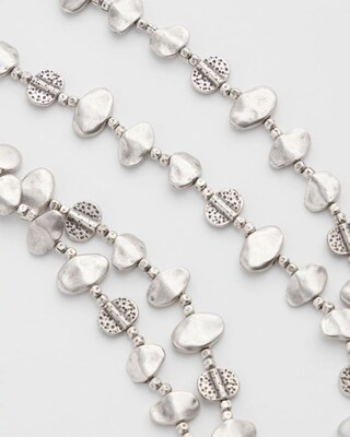 Single Silver-tone Nugget Necklace click to view larger image.