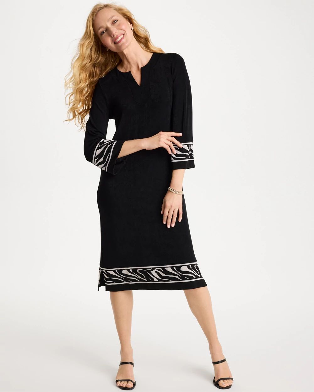Travelers™ Zebra Trim Kurta Dress