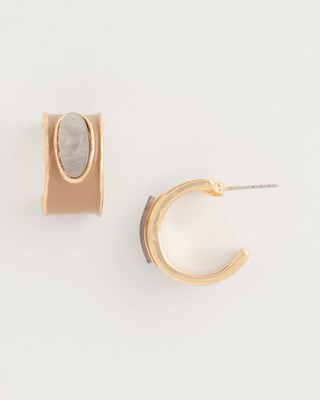 Neutral Enamel Hoop Earrings