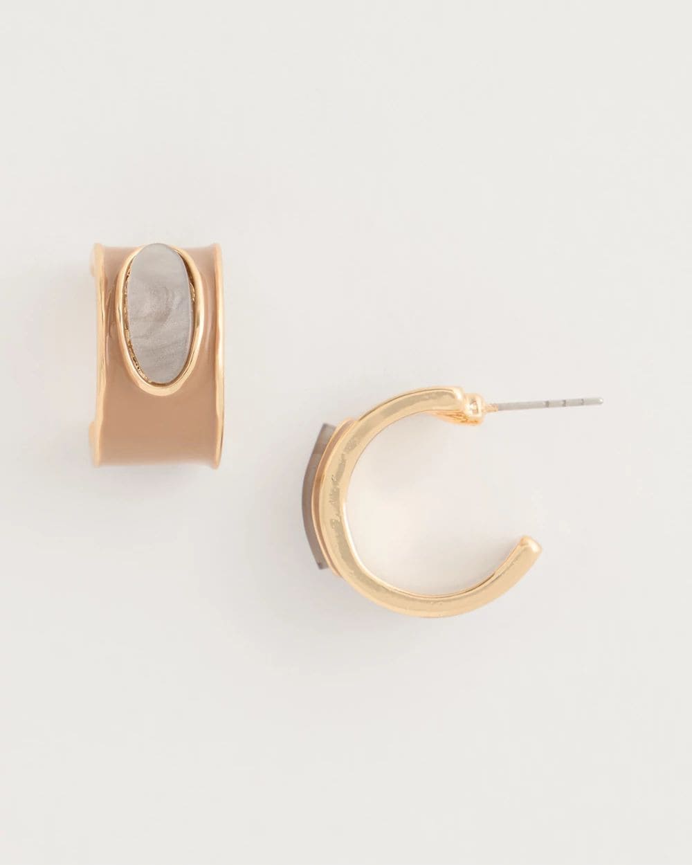 Neutral Enamel Hoop Earrings