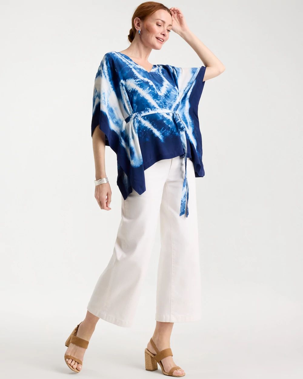 Chevron Tie-Front Poncho click to view larger image.