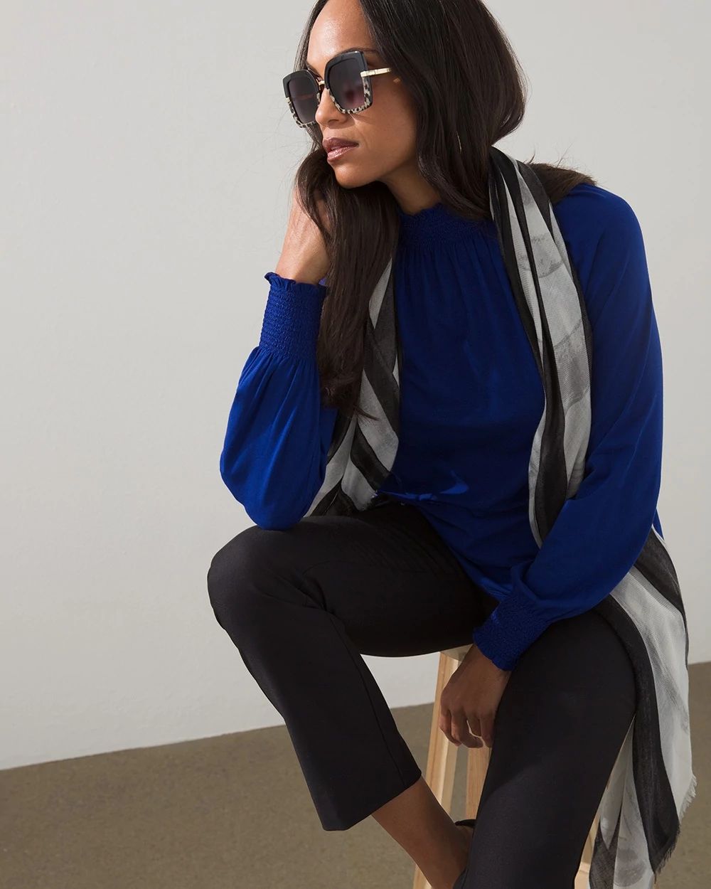 Touch of Cool Gathered Neck Top